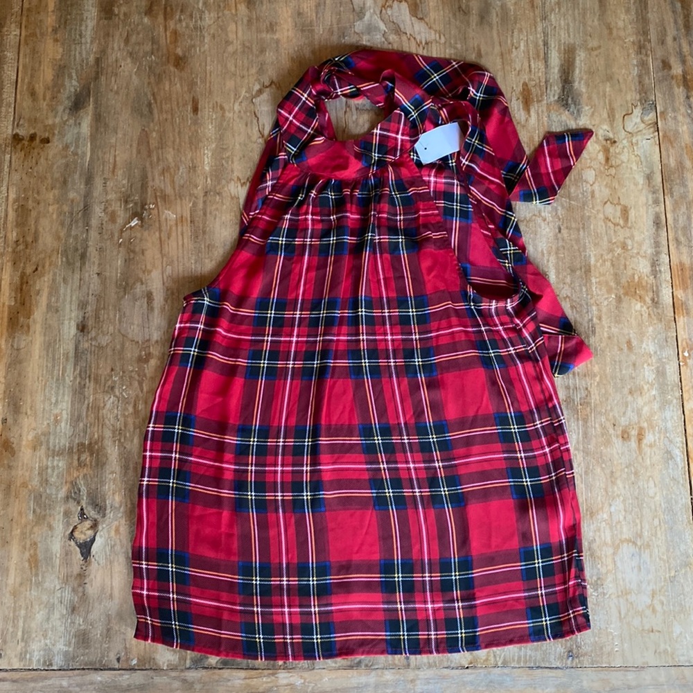 J crew plaid tie tank top